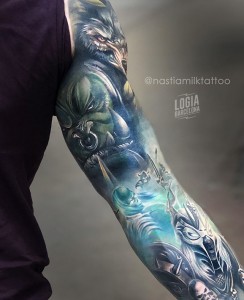 tatuaje_brazo_wow_orc_Nastia_Milk_Logia_Barcelona  